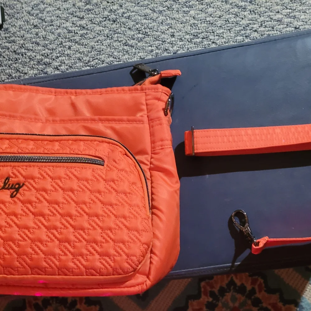 Lug Crossbody Bag in Papaya (Vibrant Orange) - Picture 3 of 5